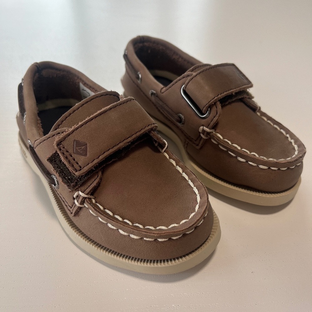 Sperry Top Siders A/O HL Brown Boat Shoes Youth Size 7M Boys CB43165 New in Box